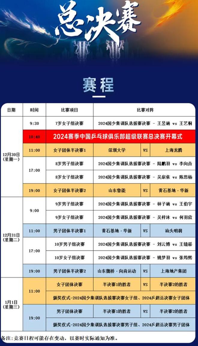 乒超總決賽票價公布